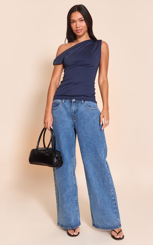 ac78cbbf615103e0feca426c35531f9cffc473de_CNM2375_3_navy_slinky_asymmetric_ruched_detail_long_top