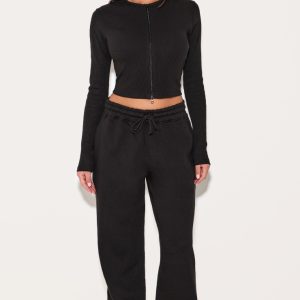 Black Straight Leg Sweat Joggers