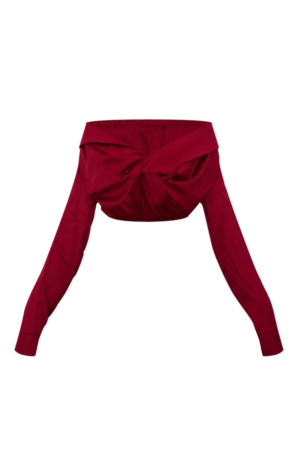 ad37c586153ed3b4852112d86f65bda650fe940d_CNL6015_5_burgundy_satin_bardot_twist_front_crop_blouse