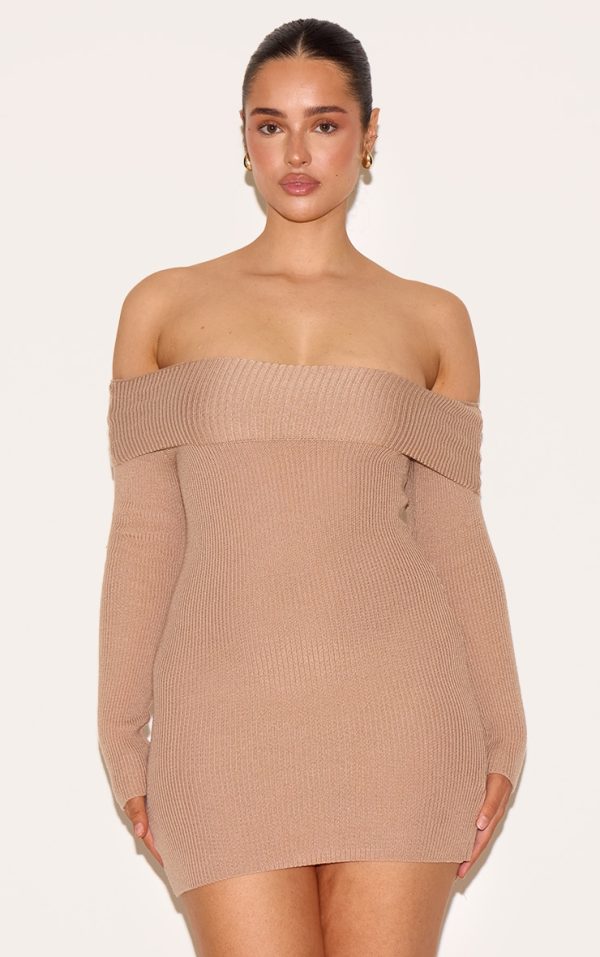 ae54ad6058e51d8964cf72381369f28f49ac090b_CNM8164_1_shape_mocha_off_shoulder_fold_over_knitted_bodycon_dress