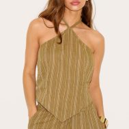 ae999b9d5e8dfa20c157fb8b4acce20cfe0edd84_CNM6128_1_khaki_pinstripe_halter_neck_pointed_hem_top