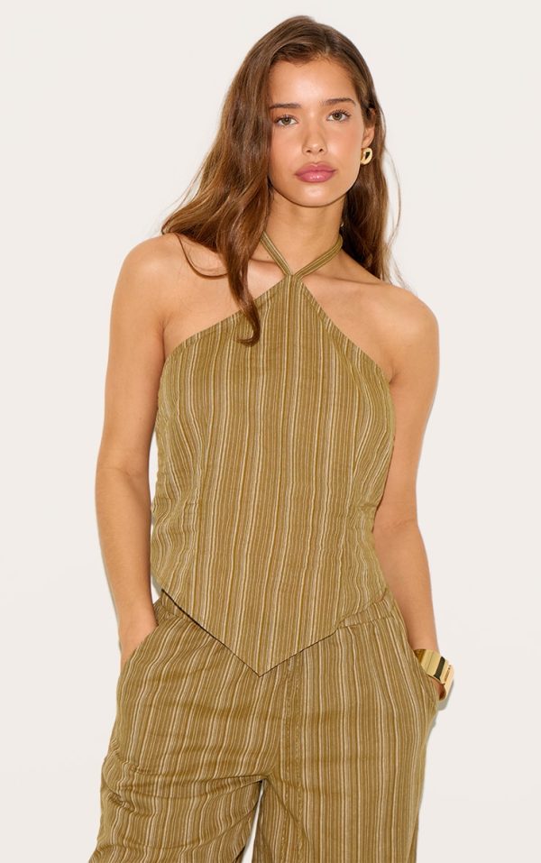ae999b9d5e8dfa20c157fb8b4acce20cfe0edd84_CNM6128_1_khaki_pinstripe_halter_neck_pointed_hem_top