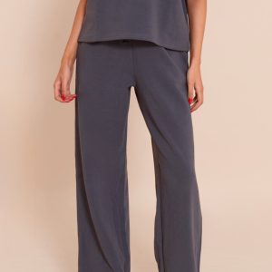 Tall Navy Interlock Wide Leg Joggers