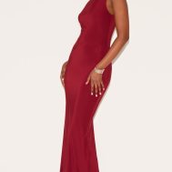 af1af2a99086136eceb94302bc33a633eac2f101_CNM8727_3_wine_double_layer_slinky_knot_shoulder_cap_sleeve_maxi_dress