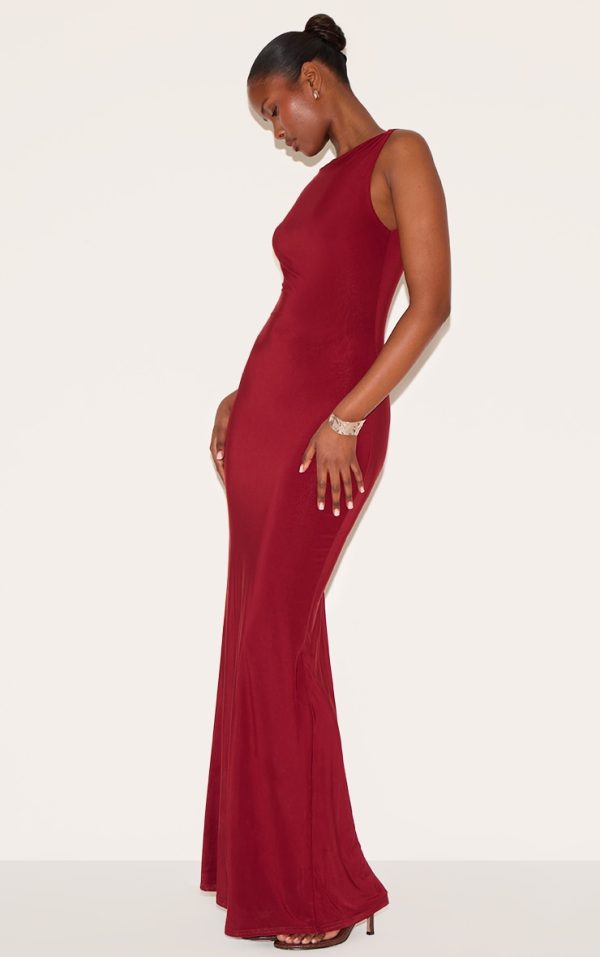 af1af2a99086136eceb94302bc33a633eac2f101_CNM8727_3_wine_double_layer_slinky_knot_shoulder_cap_sleeve_maxi_dress