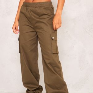 Khaki Pocket Detail Cargo Trousers