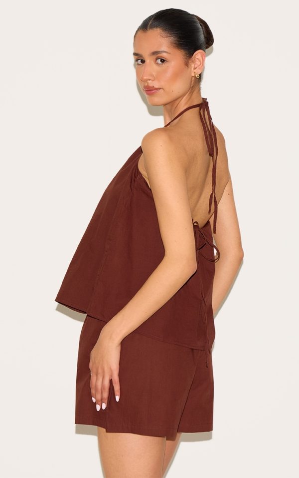 b04ff2995f5f60a33af83146cf06851eb1cc555e_CNM5625_2_tall_chocolate_poplin_low_back_halterneck_top