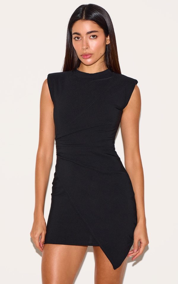 b086b45256605597751a7e8939f40680d4b4f3a2_CNM2781_1_black_structured_sleeveless_ruched_mini_dress