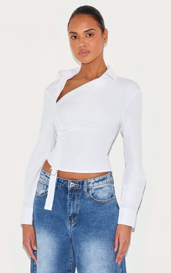 b0a1dd4ba73f199c6ec021840b6ecc556308acf3_CNK9594_1_white_ruched_buckle_asymmetric_shirt