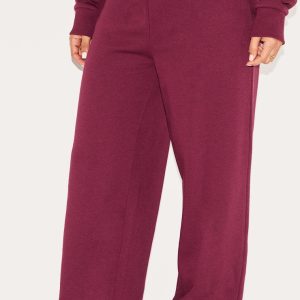 Petite Burgundy Straight Leg Joggers