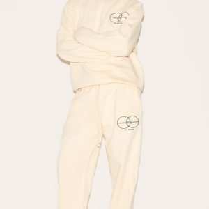 Cream Circle Wellness Premium Print Straight Leg Joggers