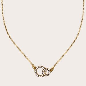 Real Gold Plated Paved Circle Link Necklace
