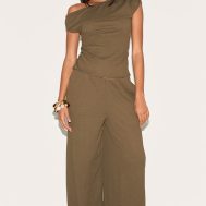 b1d49c3ff730122f0bdaadb62d29bb210339f822_CNM8869_1_dark_green_textured_mid_rise_wide_leg_trousers
