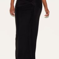 b28576216092e86b043d6c23ac3446ecbb2cceb9_CNM9156_2_black_double_layer_slinky_ruched_drape_maxi_skirt