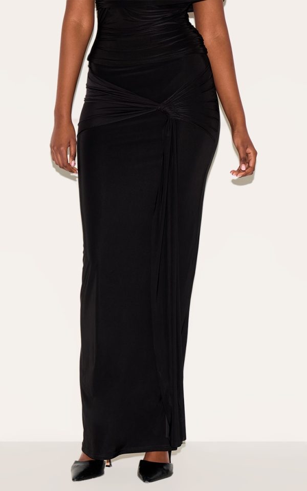 b28576216092e86b043d6c23ac3446ecbb2cceb9_CNM9156_2_black_double_layer_slinky_ruched_drape_maxi_skirt