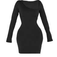 b2d7e2e253a606d7a3b69cecd41ddb18672fbee4_CNM0047_5_shape_black_sculpt_asymmetric_neck_mini_dress