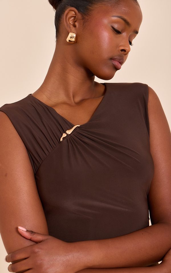 b3123072599a58251adb40a845f0e3db43b998b6_CNN3474_4_chocolate_double_layer_ruched_trim_detail_mini_dress
