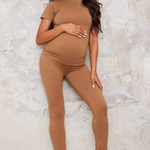 Maternity Brown Over The Bump Leggings