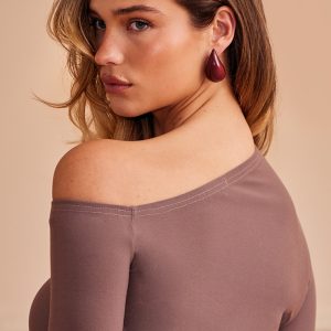 Burgundy Acrylic Teardrop Statement Earrings