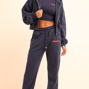 Midnight Blue PLT Studio Archive Puff Print Drawstring Cuffed Joggers
