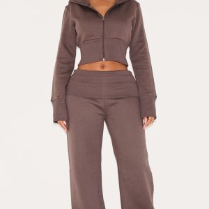 Shape Charcoal Foldover Waist Flare Joggers