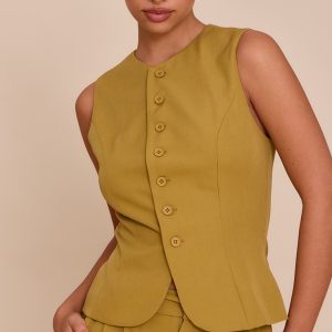 Deep Mustard Tailored Woven Waistcoat