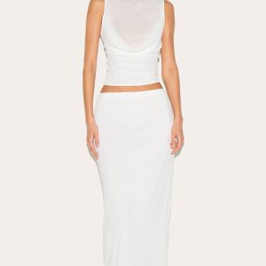 White Onion Skin Maxi Skirt