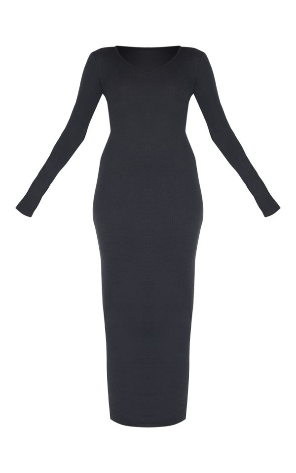 b57d2138363975be7a0c106769128cd8f91784f1_CNL7512_5_black_ribbed_v_neck_long_sleeve_maxi_dress