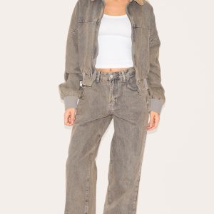 Light Grey Slouchy Style Jeans