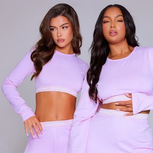PRETTYLITTLETHING Tape Baby Pink Long Sleeve PJ Top