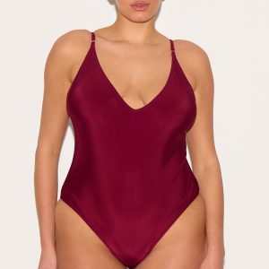 Plus Berry Basic Low Scoop Swimsuit