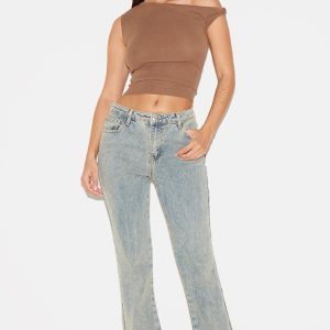 Vintage Slim Fit Low Rise Flared Jeans