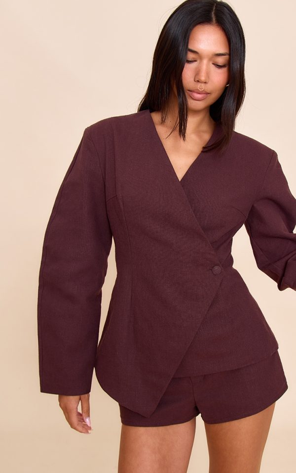 b85780b1504b68d9c7973b95b4dc69060c1162b9_CNM6064_4_deep_chocolate_premium_linen_tailored_cocoon_sleeve_cinched_blazer