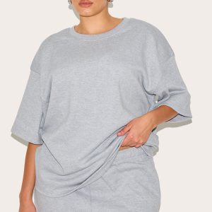 Plus Grey Jersey Oversized T-shirt