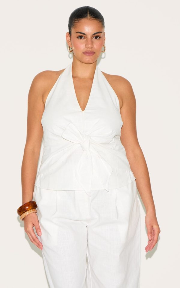 b92adc7d0170feedbaebc25b0cb571b95b6d9bc9_CNM6532_1_plus_white_linen_twist_front_halter_neck_top