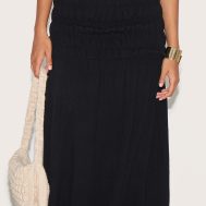 ba020e7f421bfefb1fd267138533127c0236810b_CNM9995_4_black_textured_shirred_panel_mid_rise_maxi_skirt