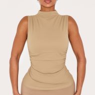 ba12f674a9490df757745ed6cce8830e6bd83de0_CNM0992_1_shape_khaki_built_in_bra_sculpt_boat_neck_ruched_side_top