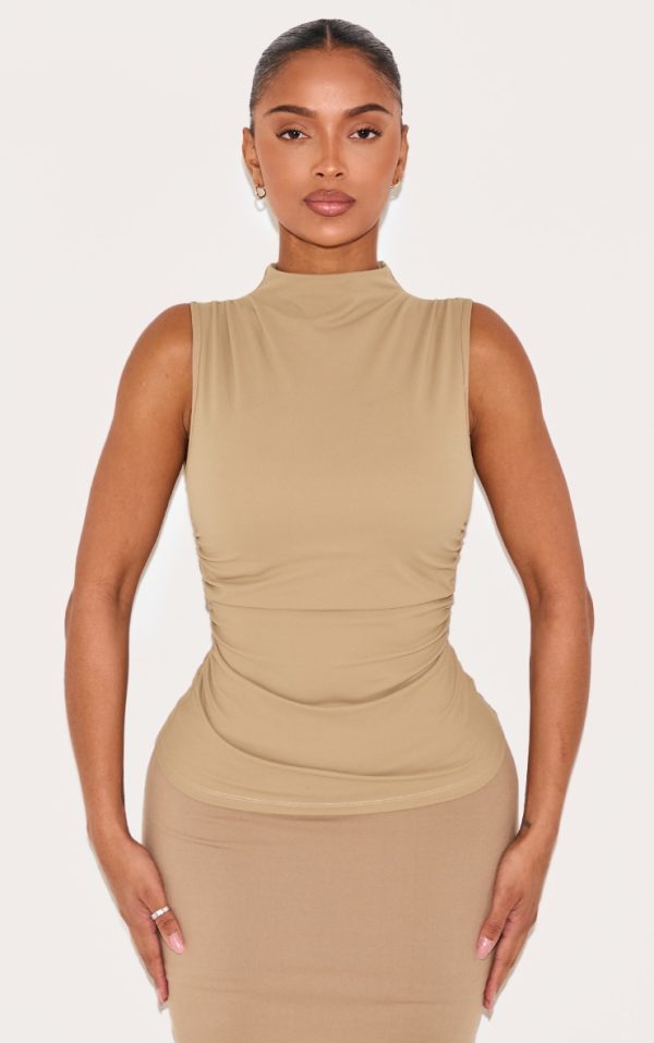 ba12f674a9490df757745ed6cce8830e6bd83de0_CNM0992_1_shape_khaki_built_in_bra_sculpt_boat_neck_ruched_side_top