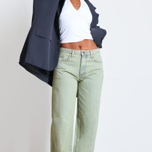 Vintage Wash Wide Leg Low Rise Jeans