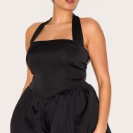 bab9b23688c42d0be28247aa05a8510d5eb76871_CNM2028_4_plus_black_satin_halter_neck_puffball_playsuit