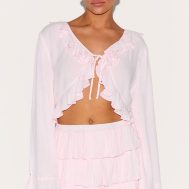 bad1c72af49f174cfda128295ff0f258cb2b783d_CNM3971_1_petite_pink_cheesecloth_ruffle_tie_front_long_sleeve_top