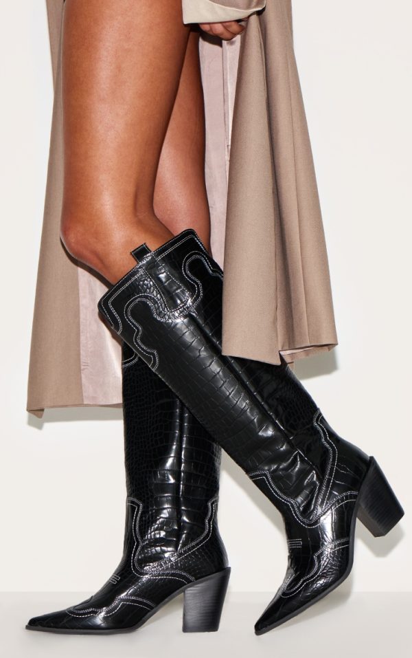 bb8865f2347a38c0564bb7e833e34397d857158d_CNL7085_5_black_croc_pu_point_toe_western_stitch_knee_high_block_heeled_boots