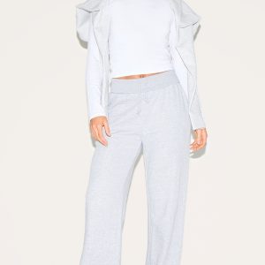 Tall Grey Marl Basic Raw Hem Joggers
