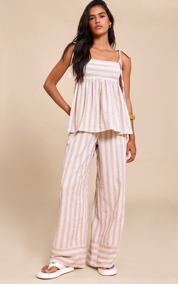 be2d649b407f26d60cd0c8031a154536c73b7248_CNM1911_1_pink_woven_textured_striped_straight_leg_trousers