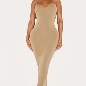 Shape Dark Olive Stretch Seamless Strappy Maxi Dress