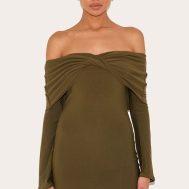 beb00159887c93026081738869fcc0eb63abb0ec_CNM2278_1_khaki_soft_touch_twist_detail_bardot_bodycon_dress