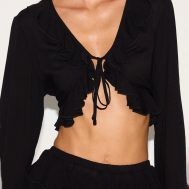 bebb8700ba92de4b0f9a286cfc8ee7df12a7c964_CNM3228_4_black_cheesecloth_ruffle_tie_front_long_sleeve_top