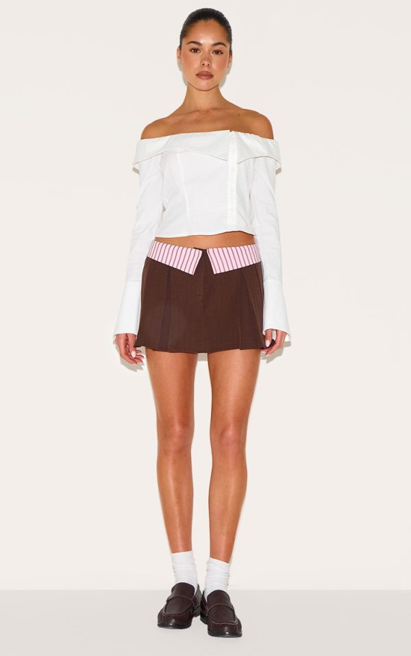 bec892066c9ba7bf7774e018f00fa461914e5c82_CNM2512_1_chocolate_brown_contrast_striped_waistband_mini_skirt