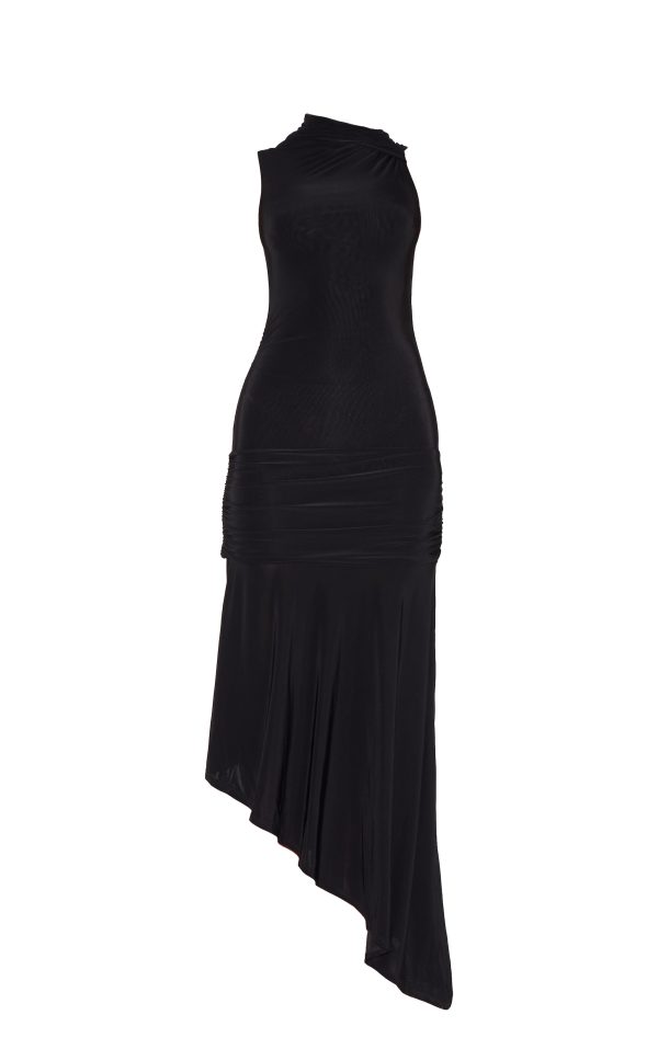 bf41f282e5a4a2a5c03731708ac263234f280cd9_CNM6737_5_black_double_layer_slinky_asymmetrical_ruched_midaxi_dress