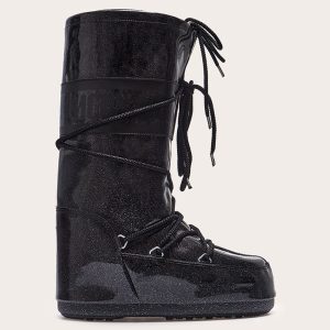 Black Moon Boot Icon Glitter